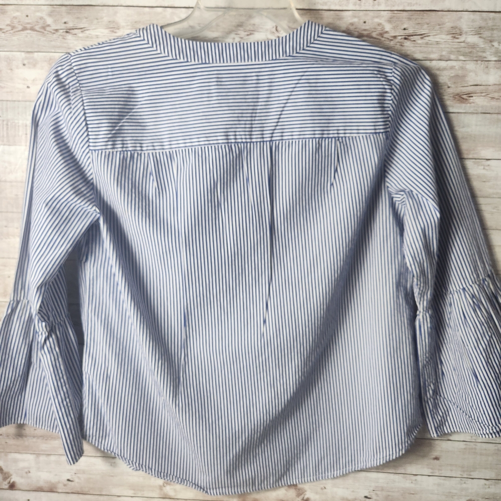 J. Crew Light Blue Striped Blouse - Picture 3 of 5